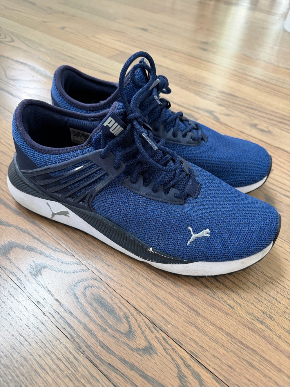 Puma Navy and White Knit Running Shoes